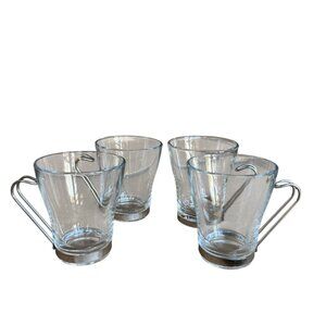 Bormioli Rocco Oslo Cappuccino Glass Cups Mugs Clear 8 Ounces Set Of 4